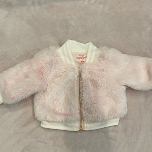 Pink fur newborn jacket